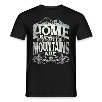 Home Is Where The Mountains Are - Men's T-Shirt - black - Front - AI Model Male 178 light (178cm)