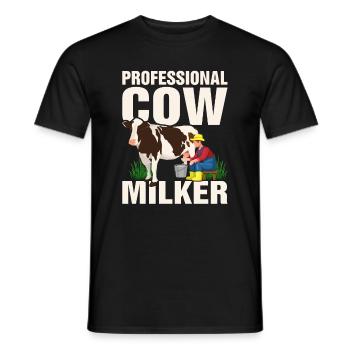 Kuhbauer Lustiger Bauernhof Kühe Tierfarm - Männer T-Shirt - Schwarz - Vorne - AI Model Male 178 light (178cm)