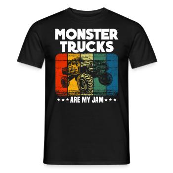 Monster Trucks Are My Jam funny Truck Cars Quotes - Men's T-Shirt - black - Front - AI Model Male 178 light (178cm)