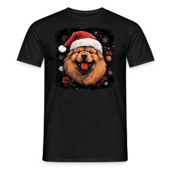 Chow Chow santa - Männer T-Shirt - Schwarz - Vorne - AI Model Male 178 light (178cm)