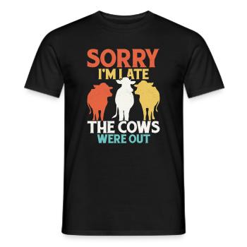 Kuhbauer Lustiger Bauernhof Kühe Tierfarm - Männer T-Shirt - Schwarz - Vorne - AI Model Male 178 light (178cm)