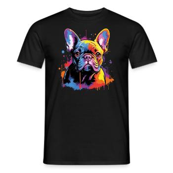 Bouledogue français mignon - T-shirt homme - noir - Devant - AI Model Male 178 light (178cm)