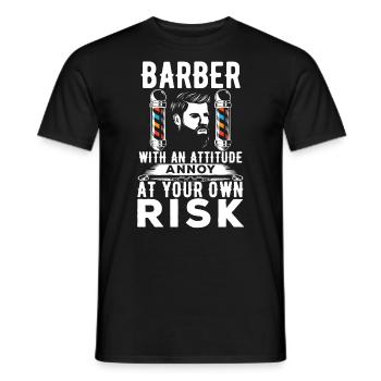 Barber Haircutter - Men's T-Shirt - black - Front - AI Model Male 178 light (178cm)