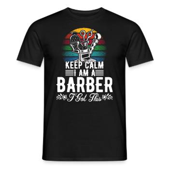 Barber Haircutter - Men's T-Shirt - black - Front - AI Model Male 178 light (178cm)