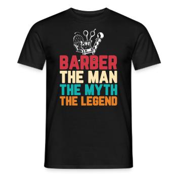 Barber Haircutter - Men's T-Shirt - black - Front - AI Model Male 178 light (178cm)
