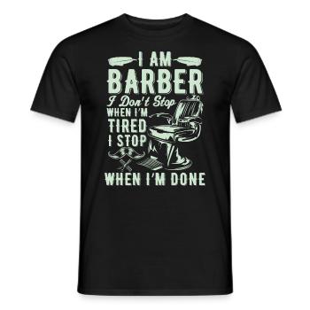 Barber Haircutter - Men's T-Shirt - black - Front - AI Model Male 178 light (178cm)