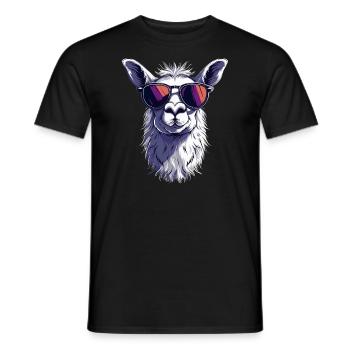 Funny Llama Alpaca - Men's T-Shirt - black - Front - AI Model Male 178 light (178cm)