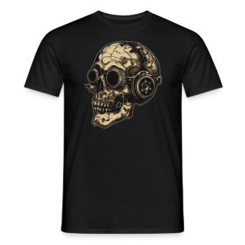 Dieselpunk Zombie Totenkopf - Männer T-Shirt - Schwarz - Vorne - AI Model Male 178 light (178cm)