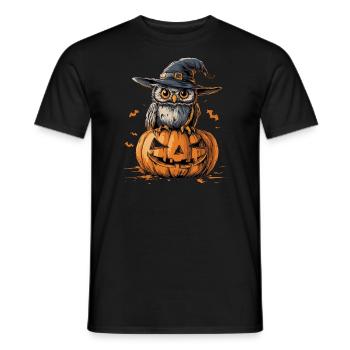 Lustige Halloween Eule - Männer T-Shirt - Schwarz - Vorne - AI Model Male 178 light (178cm)