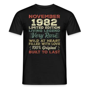 Legend Since November 1982 Vintage November 1982 - Men's T-Shirt - black - Front - AI Model Male 178 light (178cm)