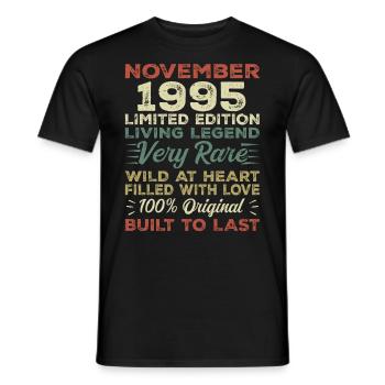 Legend Since November 1995 Vintage November 1995 - Men's T-Shirt - black - Front - AI Model Male 178 light (178cm)