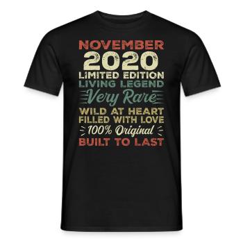Légende Depuis Novembre 2020 Millésime Novembre 2020 - T-shirt homme - noir - Devant - AI Model Male 178 light (178cm)