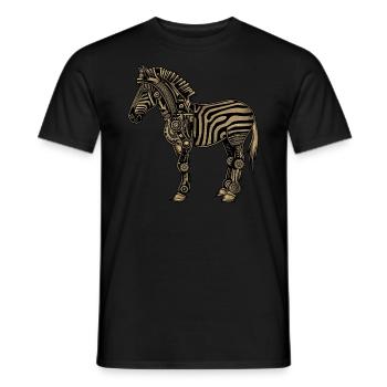 Zèbre Steampunk - T-shirt homme - noir - Devant - AI Model Male 178 light (178cm)