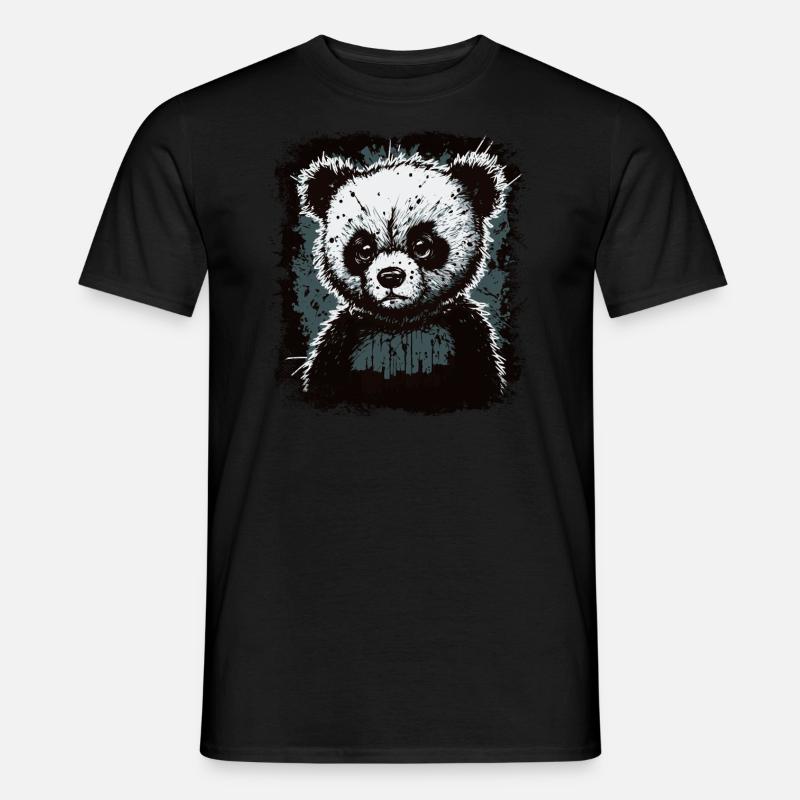 Trauriger Panda - Männer T-Shirt - Schwarz