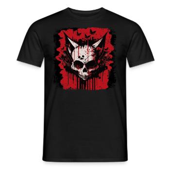 Crâne de chat zombie - T-shirt homme - noir - Devant - AI Model Male 178 light (178cm)