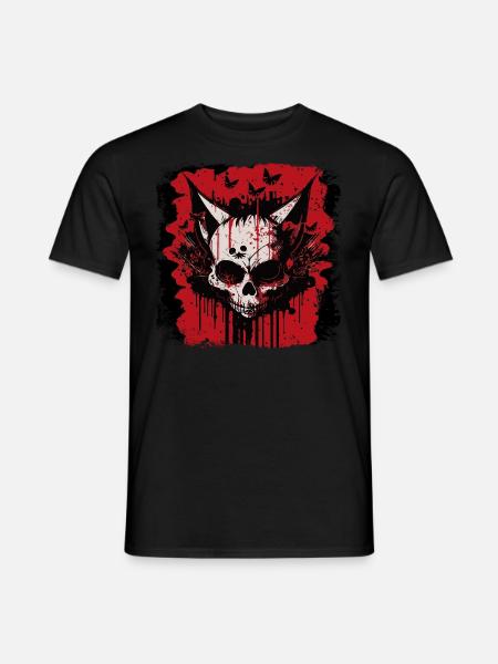 Zombie Cat Skull - Men's T-Shirt - black