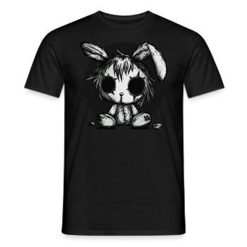 Mignon lapin effrayant - T-shirt homme - noir - Devant - AI Model Male 178 light (178cm)