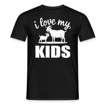 Chèvre J’aime mes enfants Chèvres drôles - T-shirt homme - noir - Devant - AI Model Male 178 light (178cm)