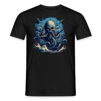 Sea Monster - Men's T-Shirt - black - Front - AI Model Male 178 light (178cm)
