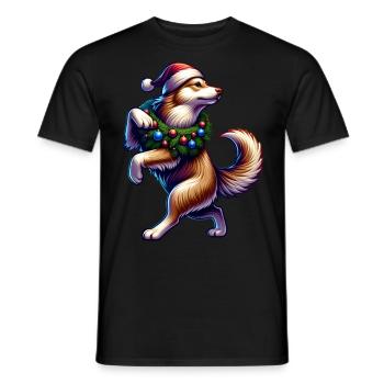 Promenades amusantes de chiens de Noël - T-shirt homme - noir - Devant - AI Model Male 178 light (178cm)