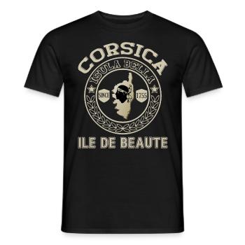 Corse Ile de Beauté Isula Ile Bella Corse - T-shirt homme - noir - Devant - AI Model Male 178 light (178cm)