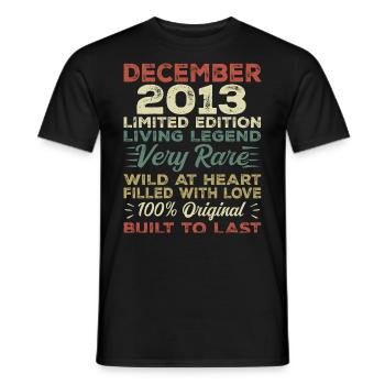 Dezember 2013 - Geburtstag Dezember 2013 Jahr - Männer T-Shirt - Schwarz - Vorne - AI Model Male 178 light (178cm)