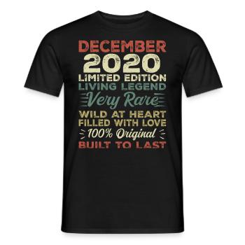 Dezember 2020 - Geburtstag Dezember 2020 Jahr - Männer T-Shirt - Schwarz - Vorne - AI Model Male 178 light (178cm)