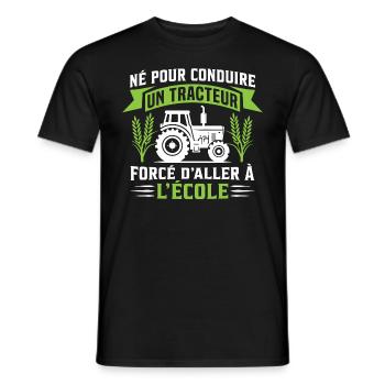 Né pour conduire un tracteur cadeau agriculteur - T-shirt homme - noir - Devant - AI Model Male 178 light (178cm)