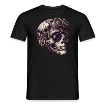 Dieselpunk Zombie Totenkopf - Männer T-Shirt - Schwarz - Vorne - AI Model Male 178 light (178cm)
