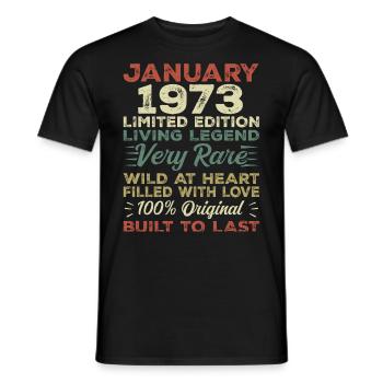 Januar 1973 Geburtstag - Januar 1973, January 1973 - Männer T-Shirt - Schwarz - Vorne - AI Model Male 178 light (178cm)