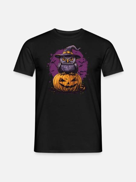 Funny Halloween Owl - Men's T-Shirt - black