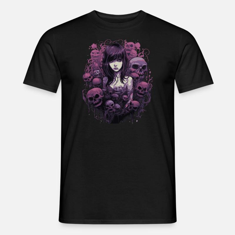 Emo Horrorpunk Mädchen - Männer T-Shirt - Schwarz