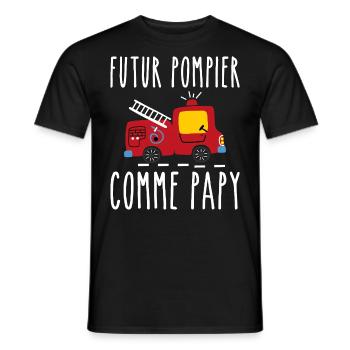Futur pompier cadeau humour - T-shirt homme - noir - Devant - AI Model Male 178 light (178cm)