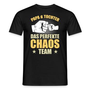 Dad daughter the perfect chaos team - Men's T-Shirt - black - Front - AI Model Male 178 light (178cm)