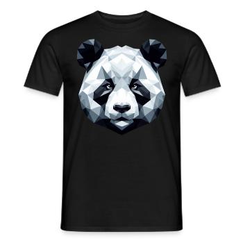Panda Porträt Geometrie Polygon Kunststil - Männer T-Shirt - Schwarz - Vorne - AI Model Male 178 light (178cm)