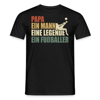 Papa ein Mann eine Legende ein Fußballer - Männer T-Shirt - Schwarz - Vorne - AI Model Male 178 light (178cm)