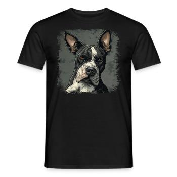 Bull terrier - T-shirt homme - noir - Devant - AI Model Male 178 light (178cm)