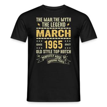 Mars 1965 Jubilé 1965 - Légendes Mars 1965 - T-shirt homme - noir - Devant - AI Model Male 178 light (178cm)