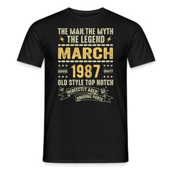 March 1987 Jubilee 1987 - Legends March 1987 - Men's T-Shirt - black - Front - AI Model Male 178 light (178cm)