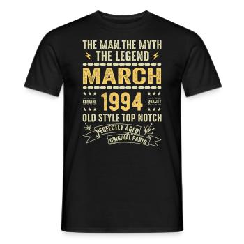 March 1994 Jubilee 1994 - Legends March 1994 - Men's T-Shirt - black - Front - AI Model Male 178 light (178cm)