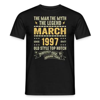 March 1997 Jubilee 1997 - Legends March 1997 - Men's T-Shirt - black - Front - AI Model Male 178 light (178cm)