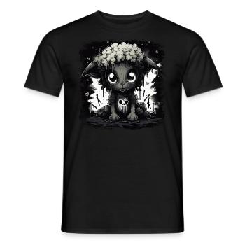 Cute Black Gothic Sheep - Men's T-Shirt - black - Front - AI Model Male 178 light (178cm)