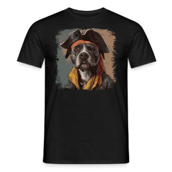 Pirate américain du Staffordshire - T-shirt homme - noir - Devant - AI Model Male 178 light (178cm)