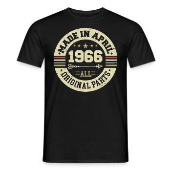 Anniversaire avril 1966 - Cadeau d’anniversaire 59 - T-shirt homme - noir - Devant - AI Model Male 178 light (178cm)