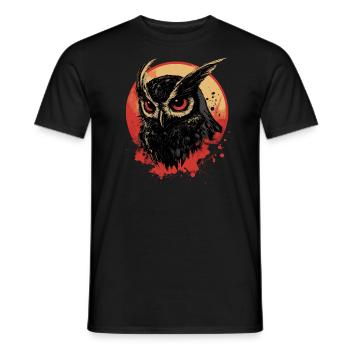 Eule - Männer T-Shirt - Schwarz - Vorne - AI Model Male 178 light (178cm)