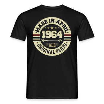 Birthday april 1964 - 61st birthday gift - Men's T-Shirt - black - Front - AI Model Male 178 light (178cm)
