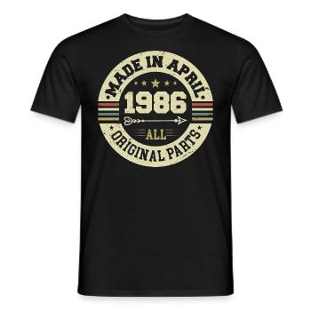 Birthday april 1986 - 39th birthday gift - Men's T-Shirt - black - Front - AI Model Male 178 light (178cm)