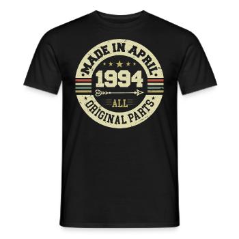 Birthday april 1994 - 31st birthday gift - Men's T-Shirt - black - Front - AI Model Male 178 light (178cm)