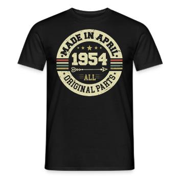 Birthday april 1954 - 71st birthday gift - Men's T-Shirt - black - Front - AI Model Male 178 light (178cm)
