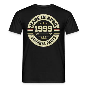 Birthday april 1999 - 26th birthday gift - Men's T-Shirt - black - Front - AI Model Male 178 light (178cm)